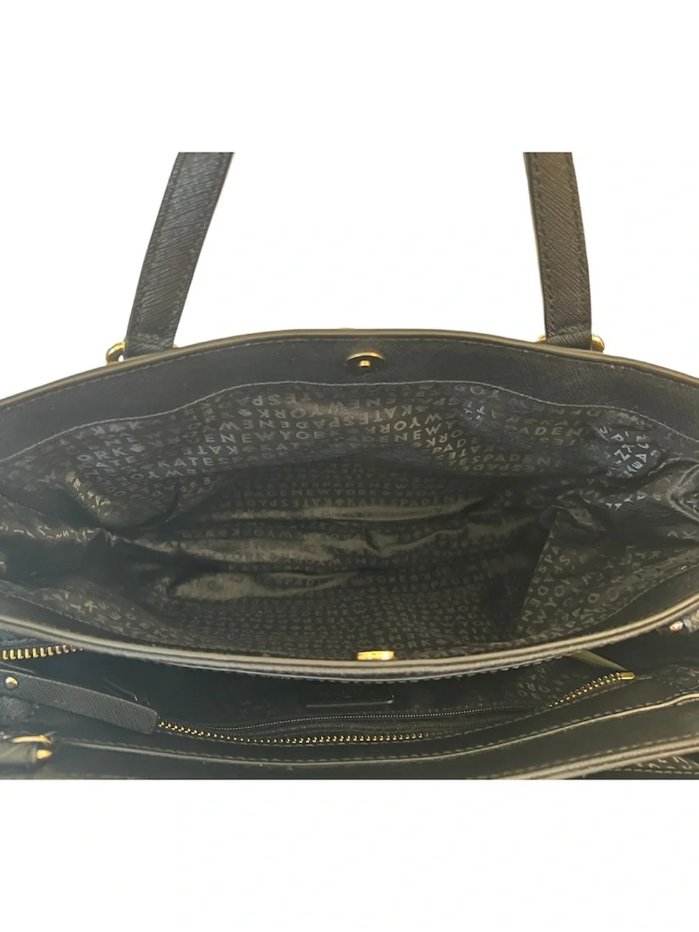 Kate Spade New York Laurel Way Reese Satchel Bag In Black EUC Saffiano Leather